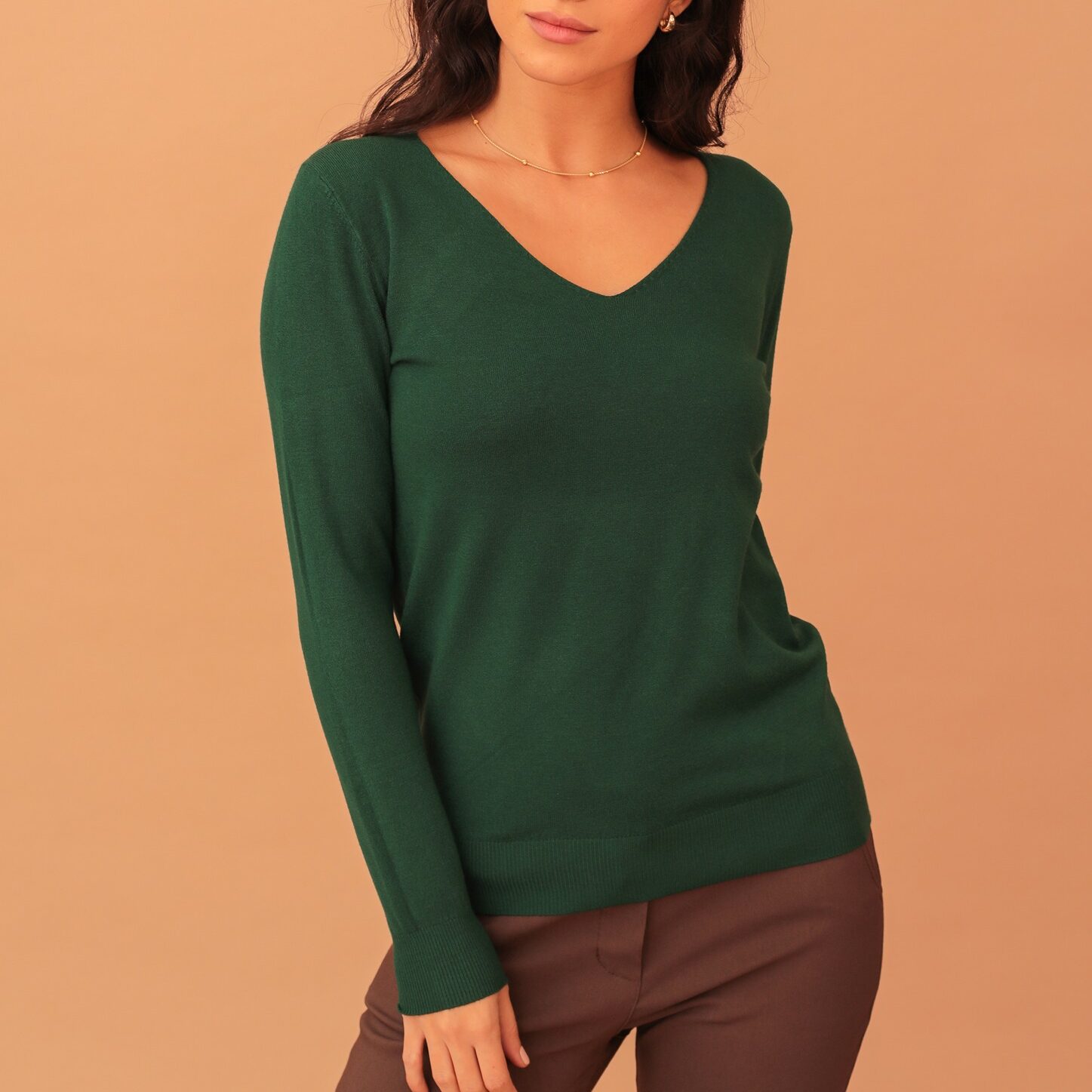 LYDIA V-NECK SOFT KNIT - GREEN