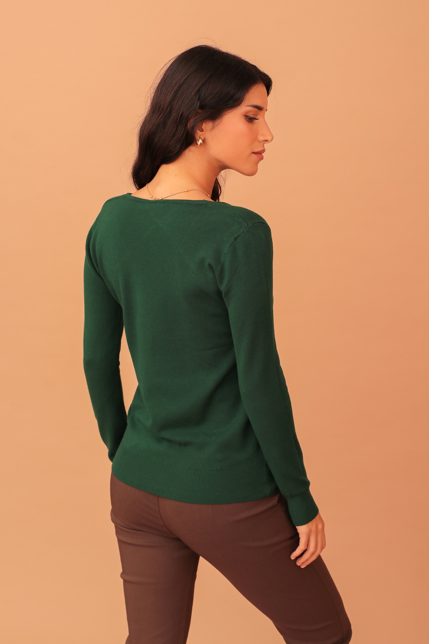 LYDIA V-NECK SOFT KNIT - GREEN - Image 2