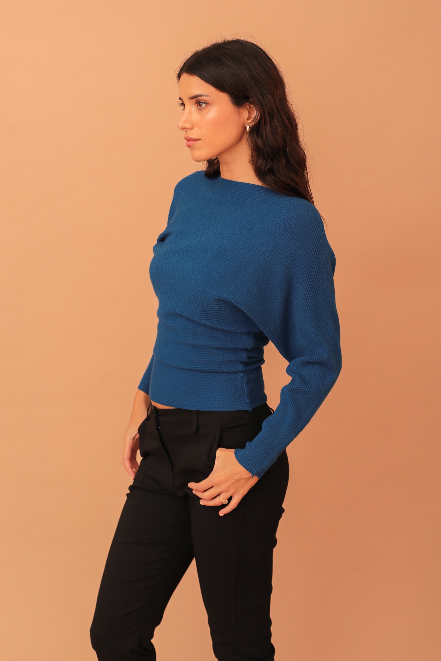 HARPER RIBBED KNIT - BLUE - Image 3