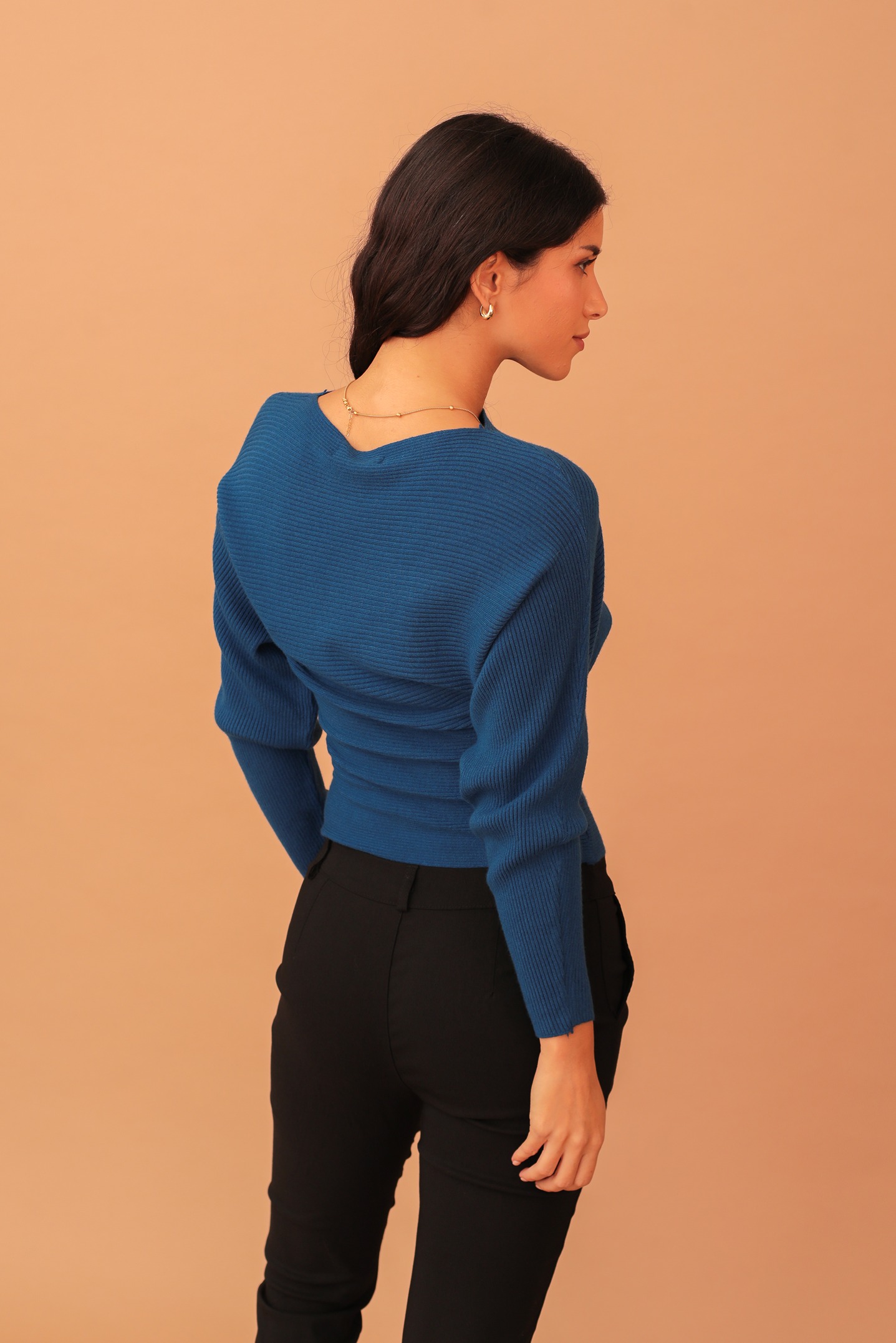 HARPER RIBBED KNIT - BLUE - Image 2