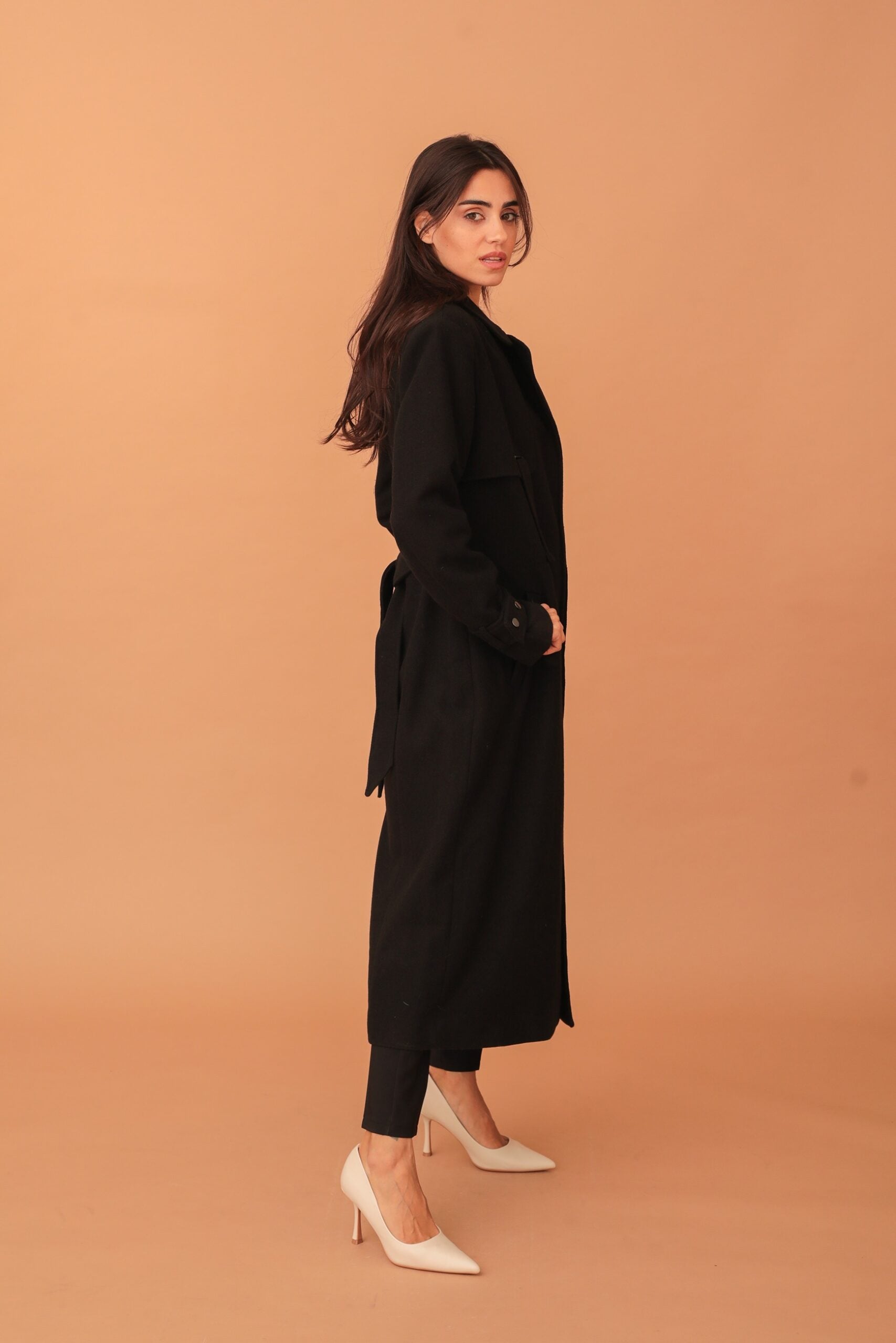 SCARLETT CASHMERE COAT - BLACK - Image 3