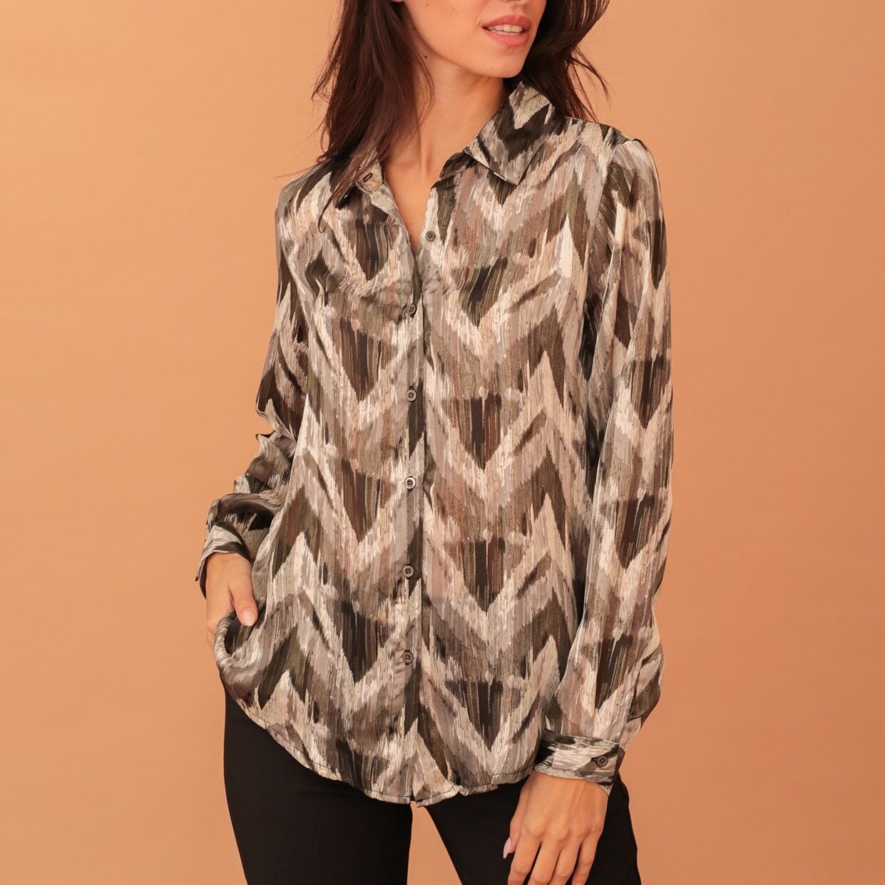 GEMMA ZIG ZAG PRINTED SHIRT