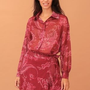 VALERIE PAISLEY PRINT SHIRT - BORDEAUX