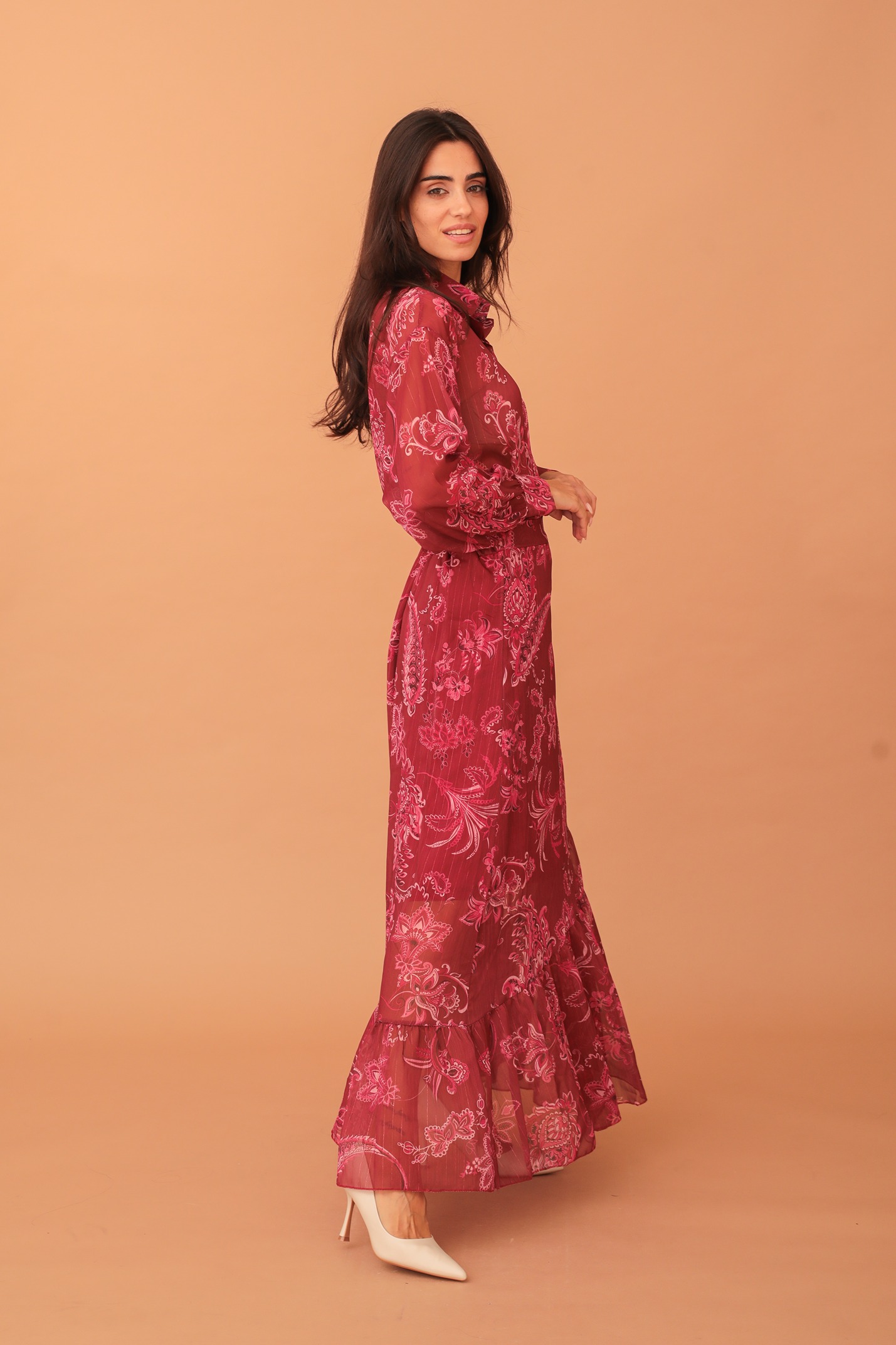 VALERIE PAISLEY PRINT SHIRT - BORDEAUX - Image 3