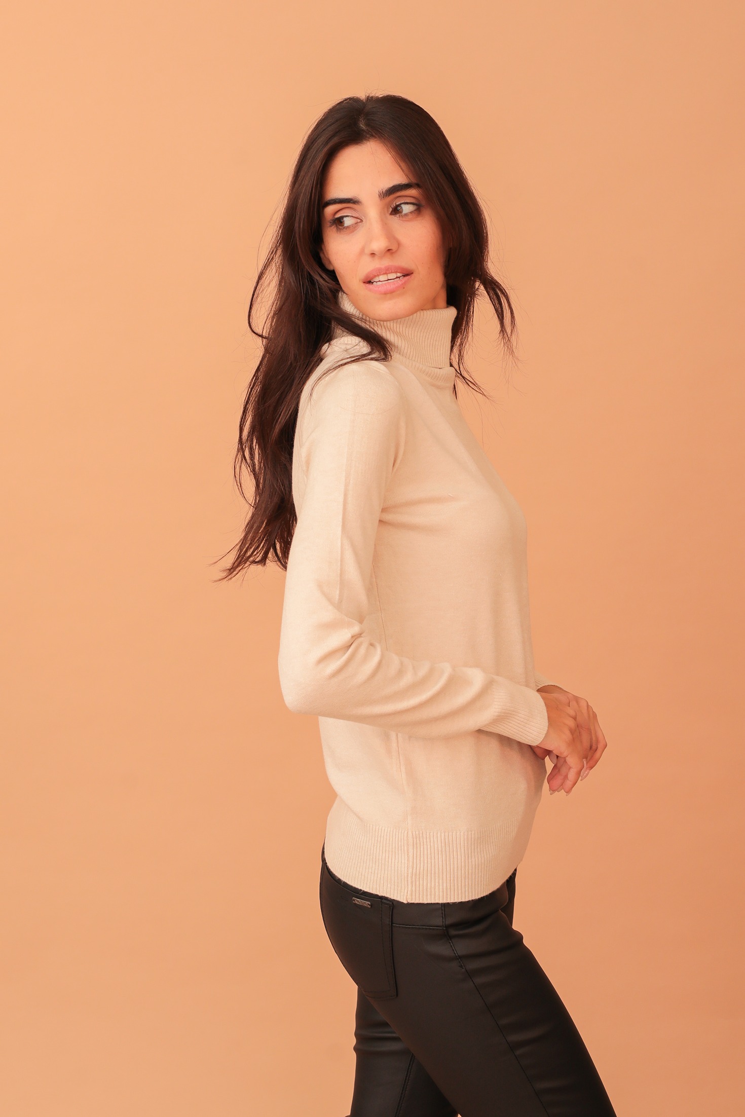 VIVIAN TURTLENECK KNIT - BEIGE - Image 3