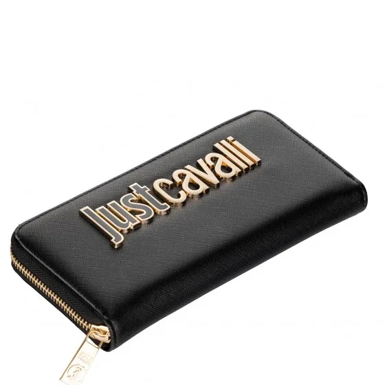 JUST CAVALLI SAFFIANO LARGE LOGO ZIP WALLET