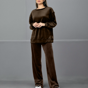 MARIELLE VELOUR SET - CHOCOLATE