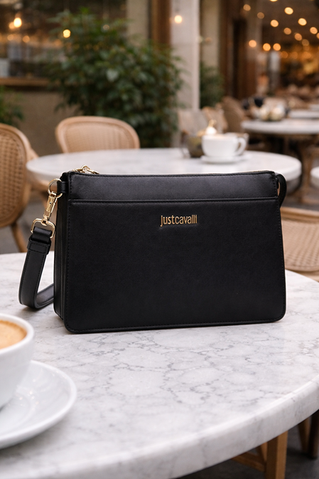 JUST CAVALLI SAFFIANO ALL-DAY POUCH - BLACK - Image 3