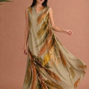 IRIS SLEEVELESS DRESS - KHAKI