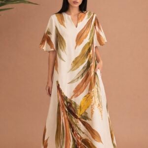 IVY DRESS SHORT SLEEVED - BEIGE