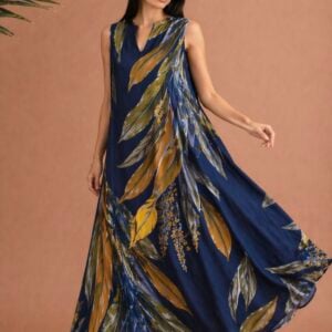 IRIS SLEEVELESS DRESS - NAVY