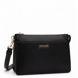 JUST CAVALLI SAFFIANO ALL-DAY POUCH - BLACK