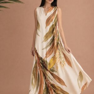 IRIS SLEEVELESS DRESS - BEIGE
