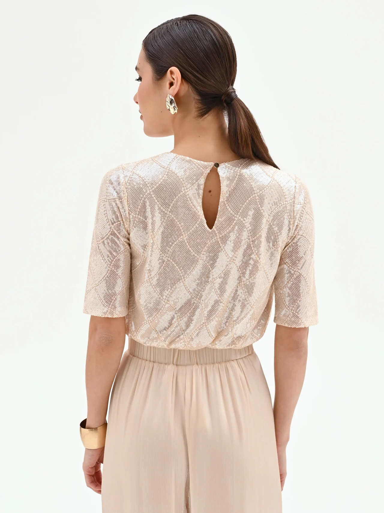 RINASCIMENTO SEQUINNED CROP TOP - Image 4