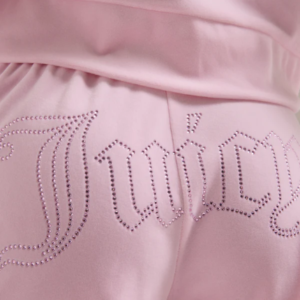 JUICY COUTURE CRYSTAL VELOUR SHORTS - PINK