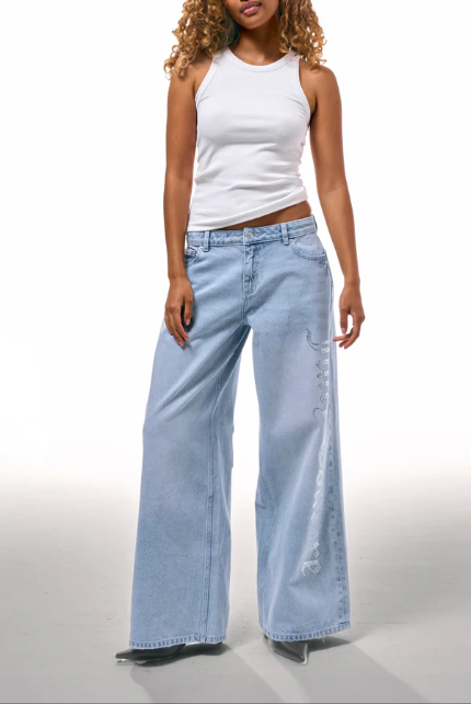 JUICY COUTURE OVERSIZED DENIM CRYSTAL TROUSERS - Image 2