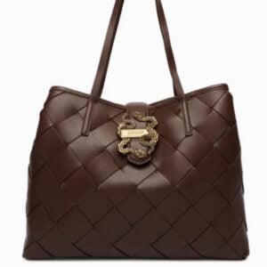 JUST CAVALLI WOVEN SHOPPER - BROWN