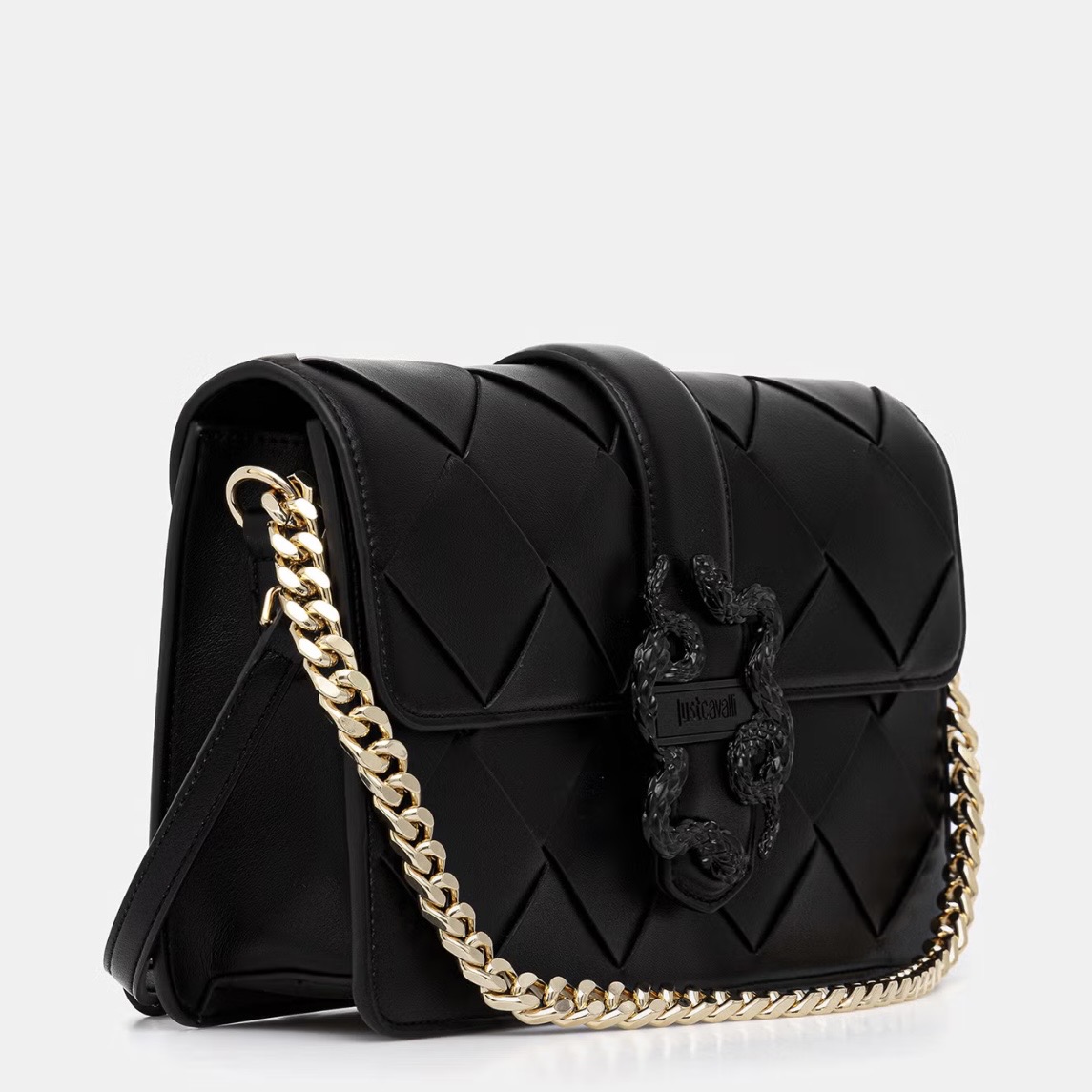 JUST CAVALLI MEDIUM WOVEN BAG - BLACK - Image 2