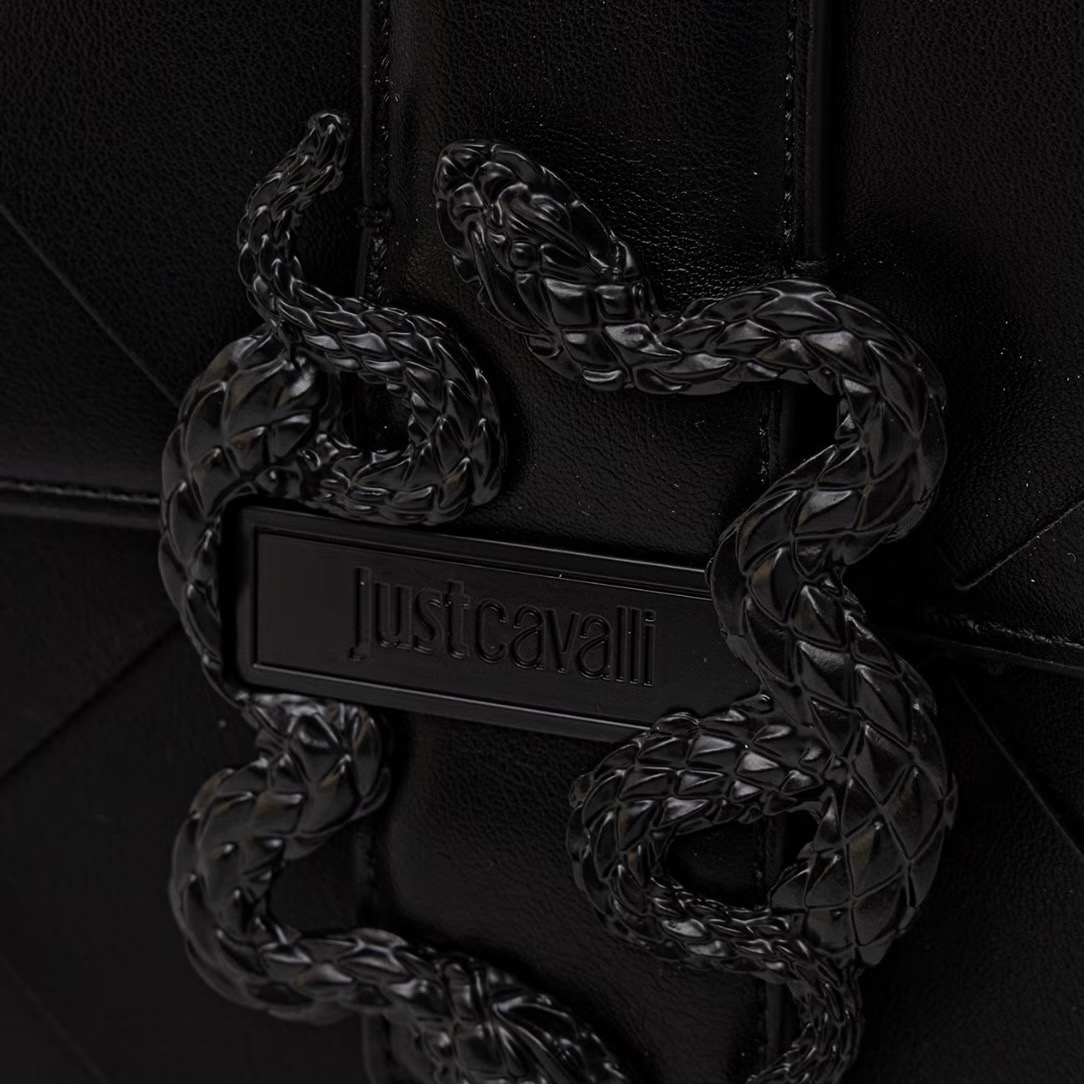 JUST CAVALLI MEDIUM WOVEN BAG - BLACK - Image 5