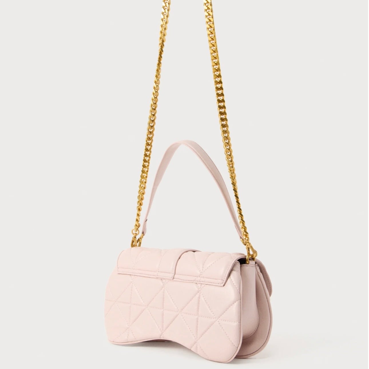 JUST CAVALLI DIAMOND QUILT OVAL BAG - BEIGE - Image 6