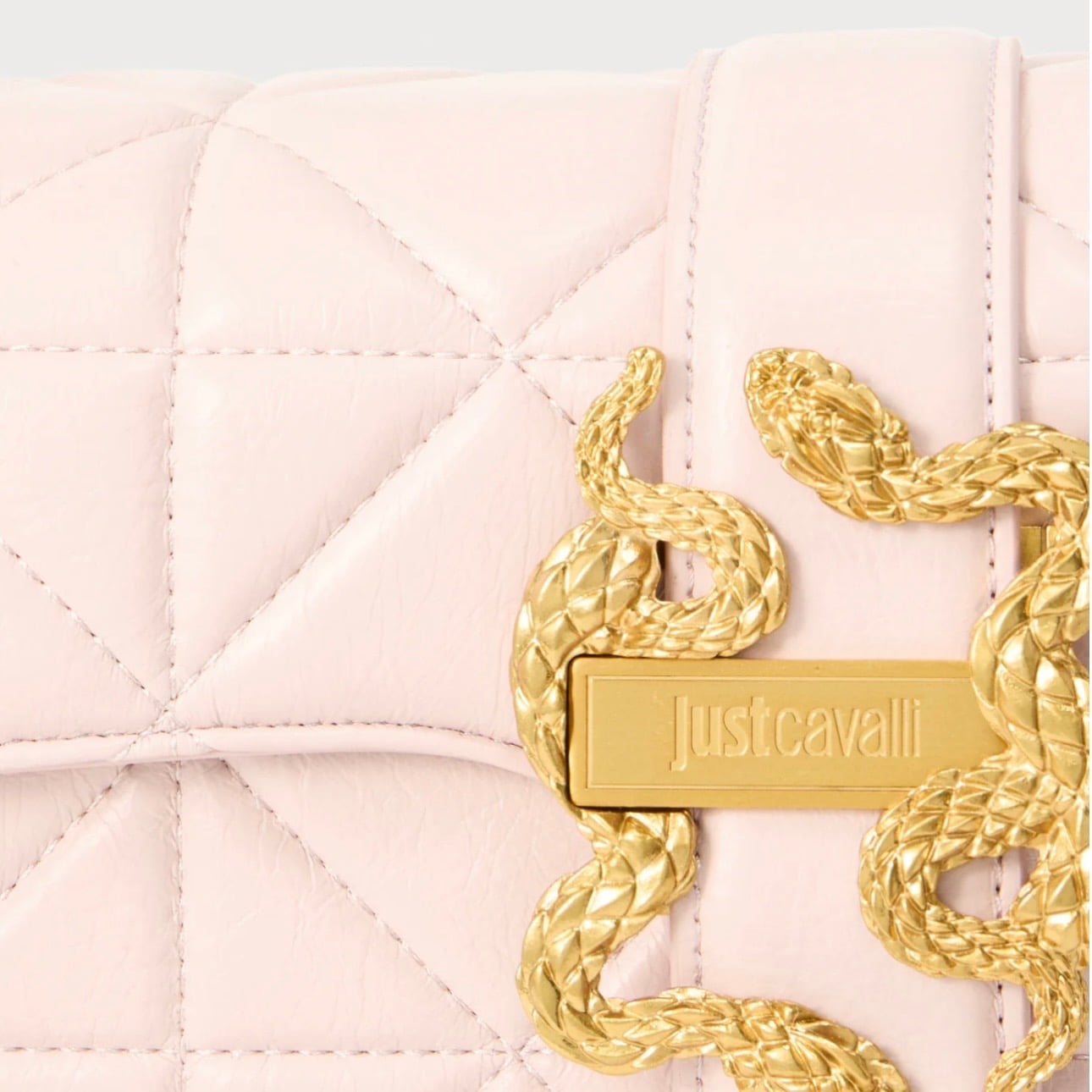 JUST CAVALLI DIAMOND QUILT OVAL BAG - BEIGE - Image 4