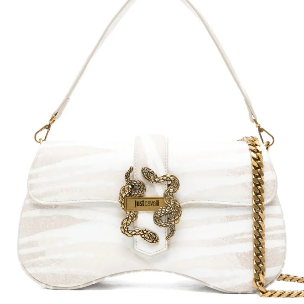 JUST CAVALLI OVAL ZEBRA PRINT BAG