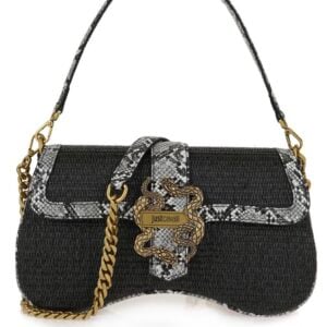 JUST CAVALLI OVAL SNAKE STRAWBAG