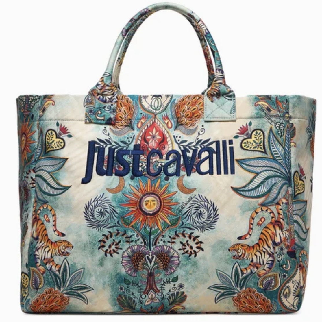 JUST CAVALLI LARGE SOFT PRINT CARRYBAG - PERSIAN BLUE