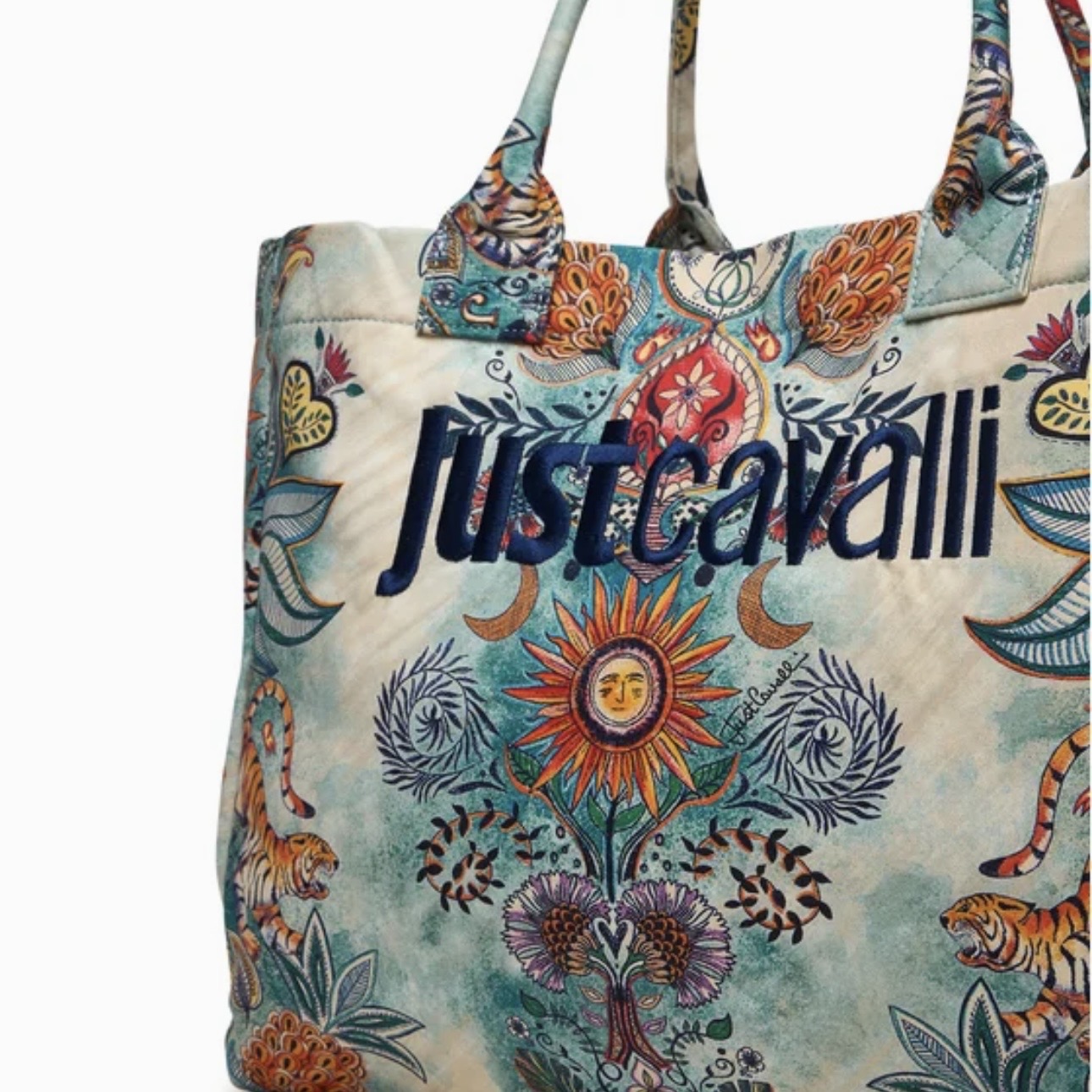 JUST CAVALLI LARGE SOFT PRINT CARRYBAG - PERSIAN BLUE - Image 3