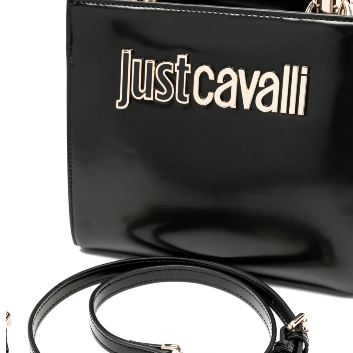 JUST CAVALLI SQUARE WOODEN HANDLE SMALL - BLACK - Image 4