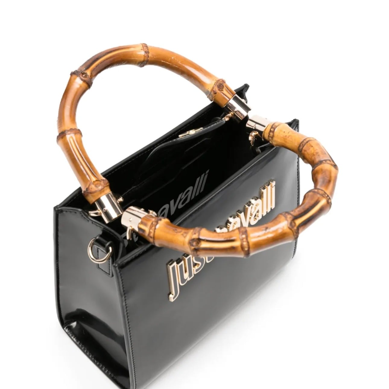 JUST CAVALLI SQUARE WOODEN HANDLE SMALL - BLACK - Image 3