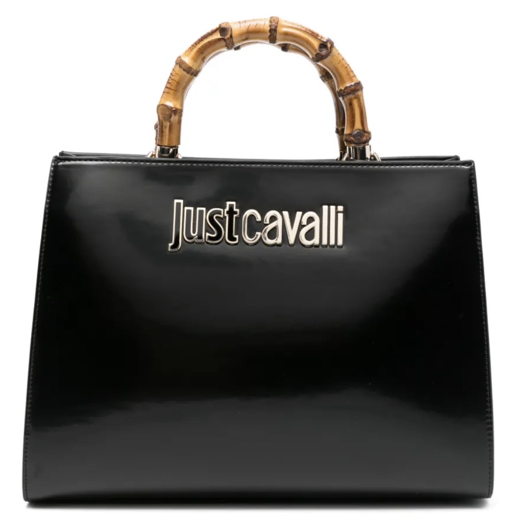 JUST CAVALLI LARGE SHOPPER WOODEN HANDLE