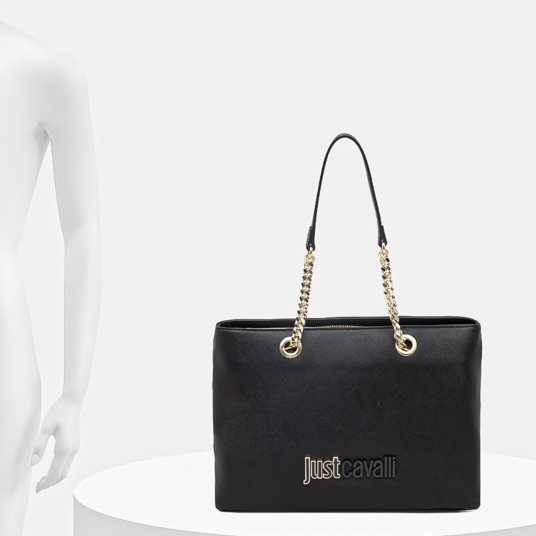 JUST CAVALLI LARGE SAFFIANO SHOPPER - BLACK - Image 2