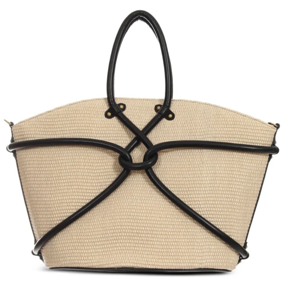 JUST CAVALLI LARGE KNOT STRAW BAG - Image 2