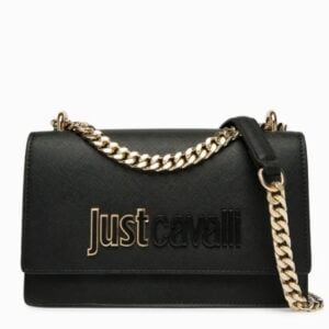 JUST CAVALLI SAFFIANO MEDIUM HANDBAG - BLACK