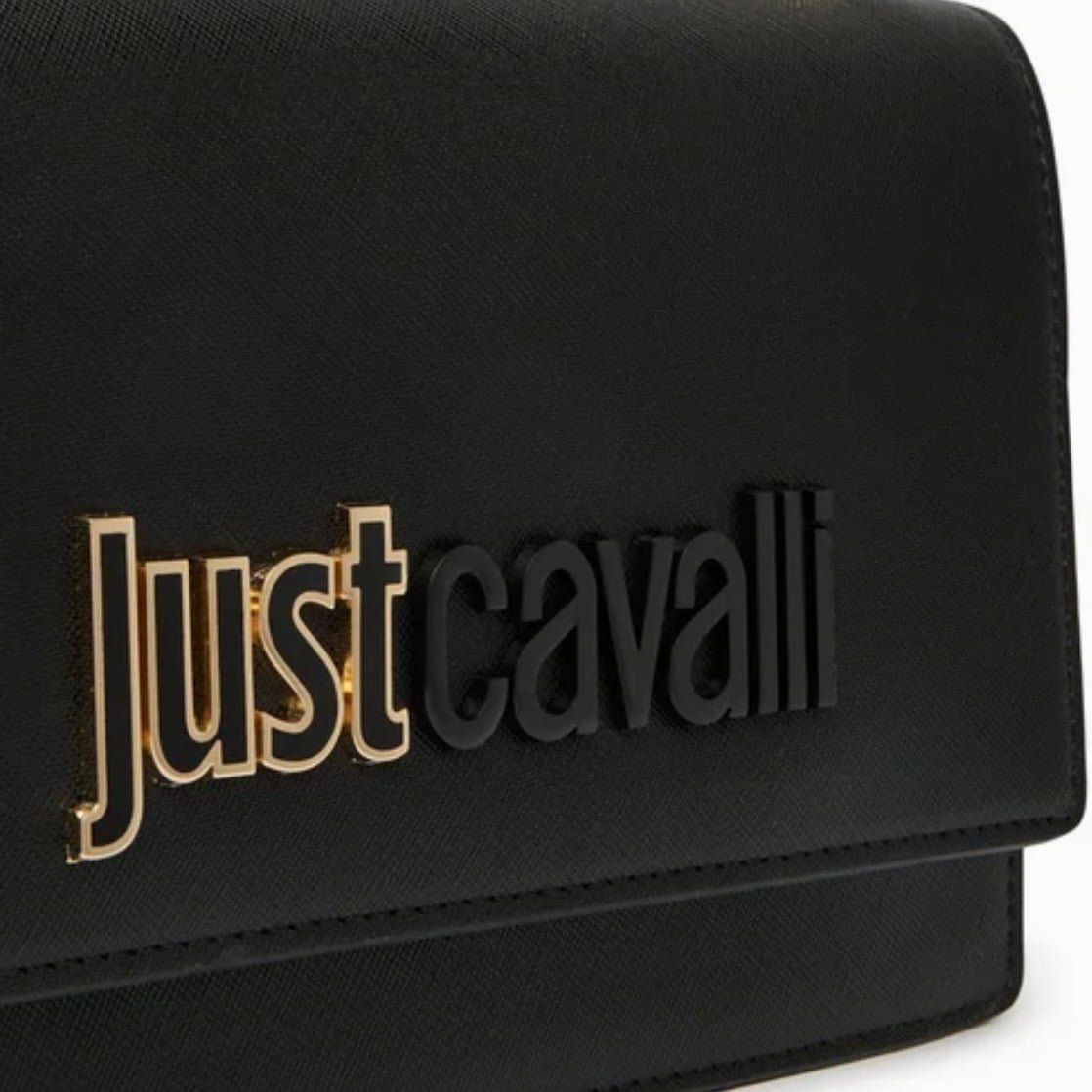 JUST CAVALLI SAFFIANO MEDIUM HANDBAG - BLACK - Image 3