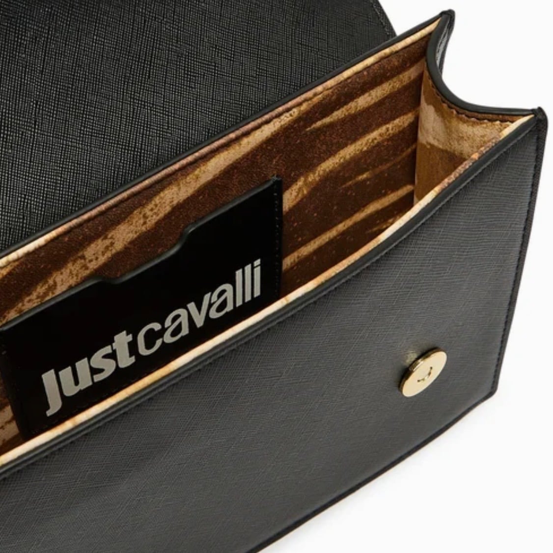 JUST CAVALLI SAFFIANO MEDIUM HANDBAG - BLACK - Image 4