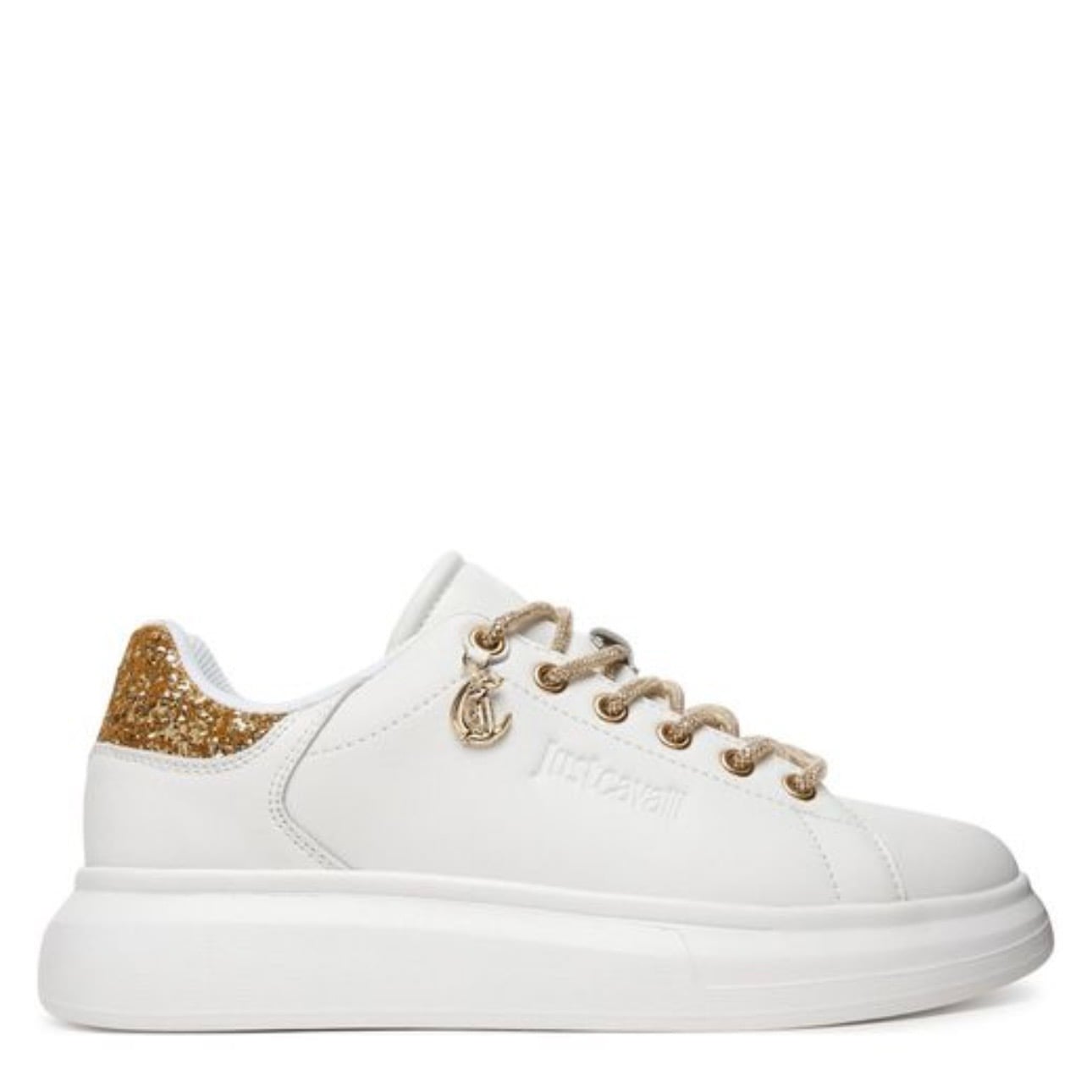 JUST CAVALLI GOLD GLITTER SNEAKERS