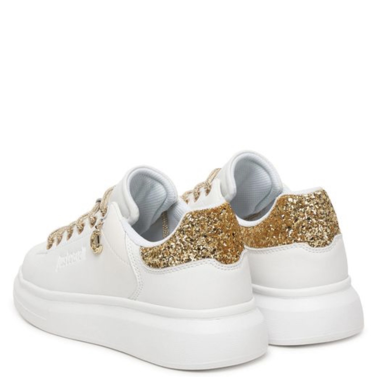 JUST CAVALLI GOLD GLITTER SNEAKERS - Image 2