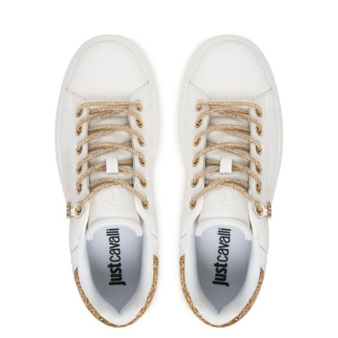 JUST CAVALLI GOLD GLITTER SNEAKERS - Image 3