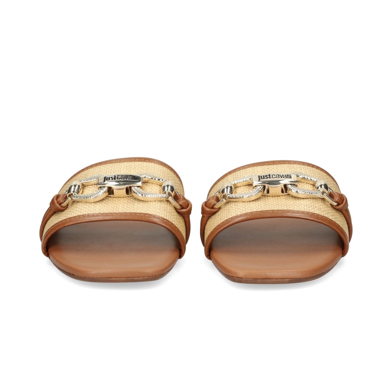 JUST CAVALLI BUCKLED CAMEL FLATS - Image 5