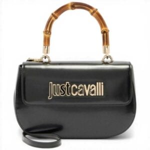 JUST CAVALLI MEDIUM SHOULDER BAG WOODEN HANDLE