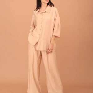 ROSALINDA CRYSTAL EMBELLISHED VISCOSE SET - CAMEL