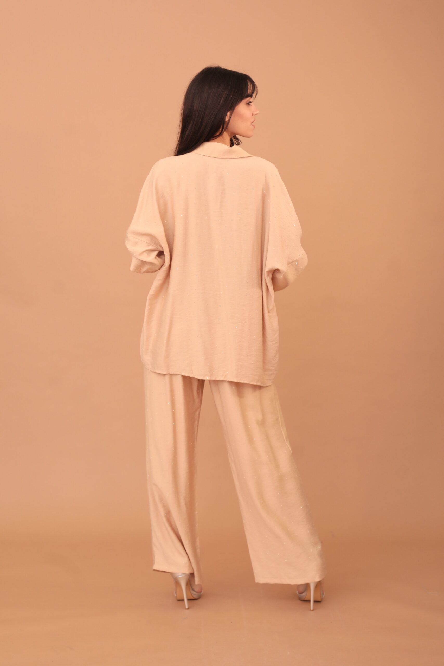 ROSALINDA CRYSTAL EMBELLISHED VISCOSE SET - CAMEL - Image 3