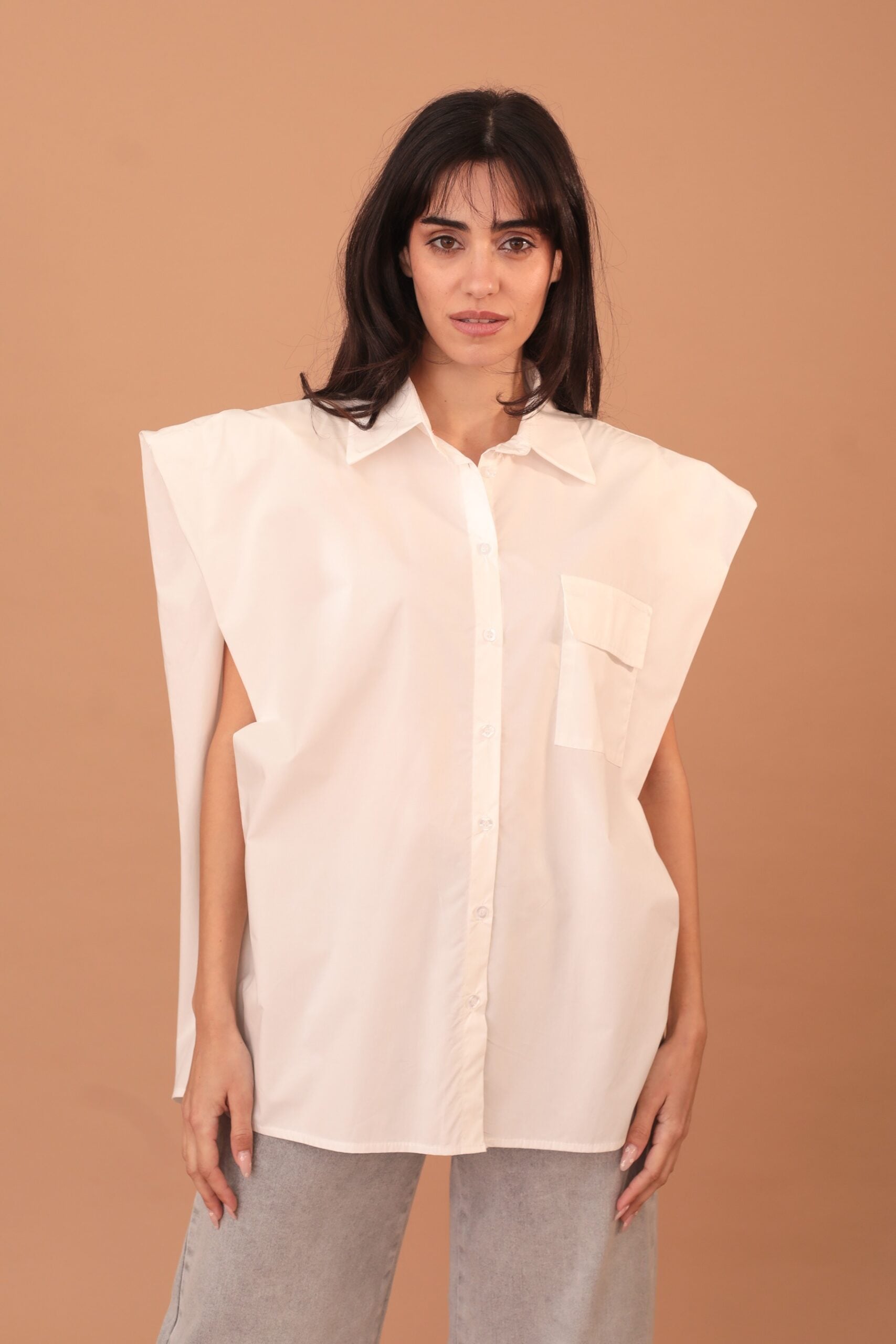 HYACINTH SLEEVELESS SHIRT - WHITE - Image 3
