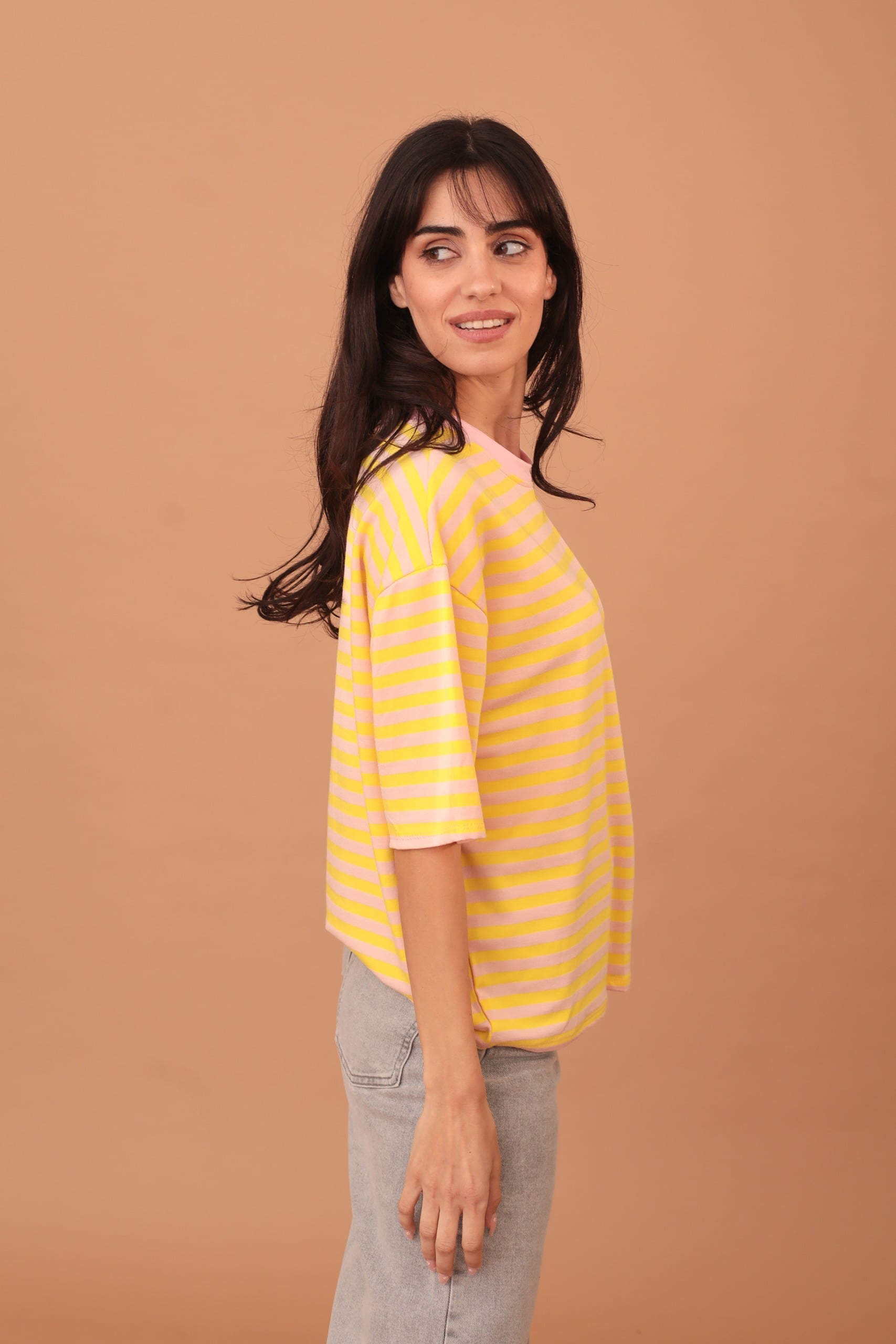 VINTAGE STRIPED SHIRT - PINK/YELLOW - Image 3
