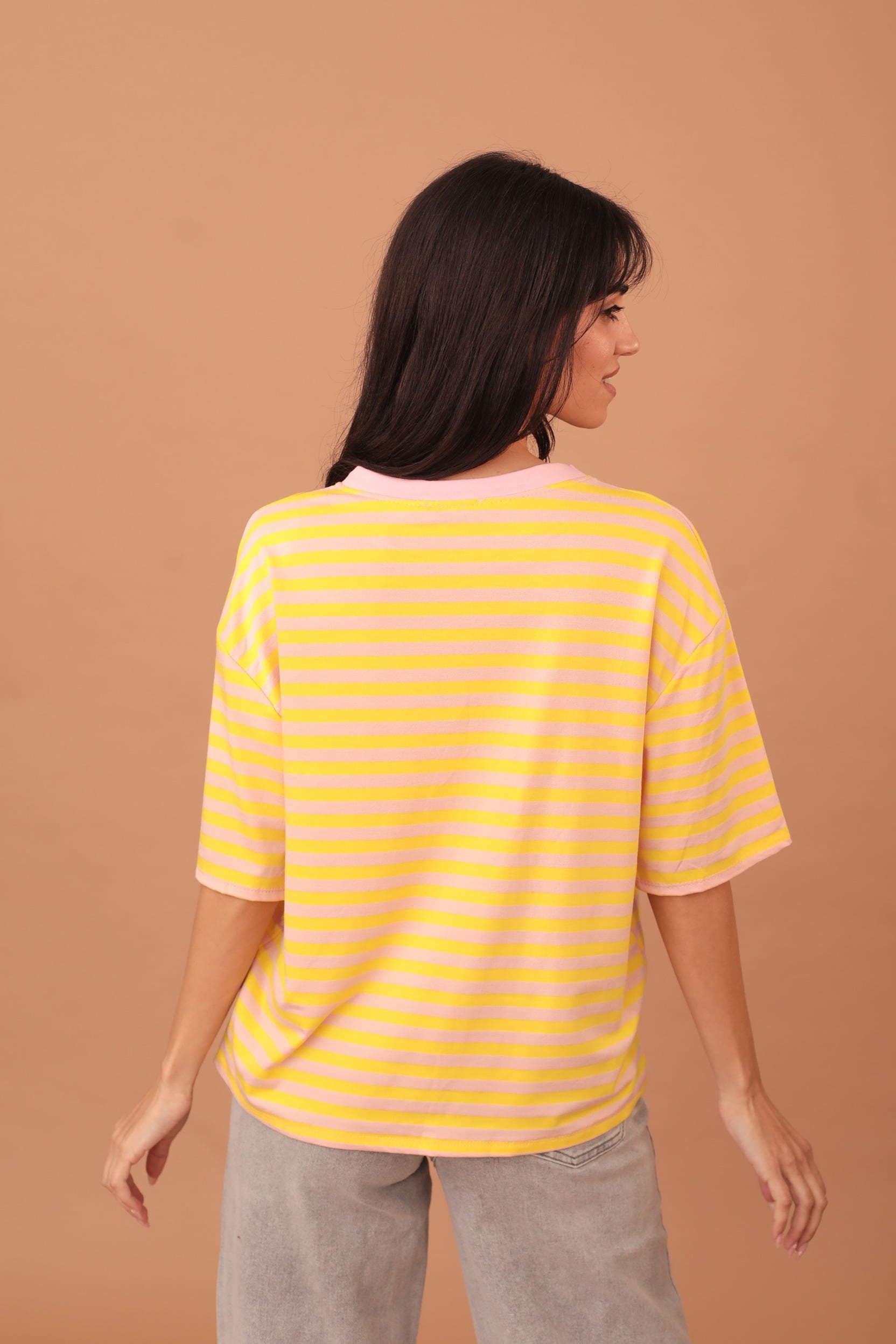 VINTAGE STRIPED SHIRT - PINK/YELLOW - Image 4