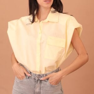 HYACINTH SLEEVELESS SHIRT - BUTTER YELLOW