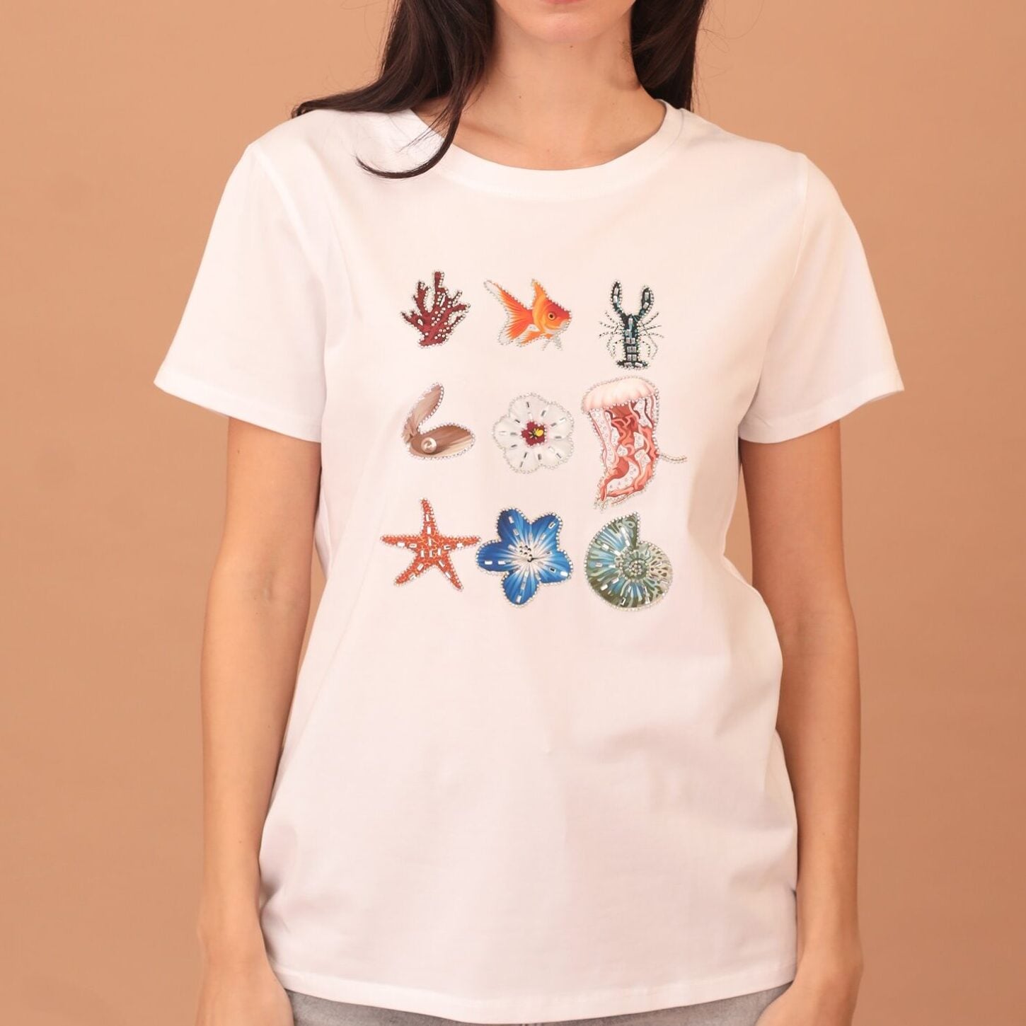 SEA LIFE EMBELLISHED BLOUSE