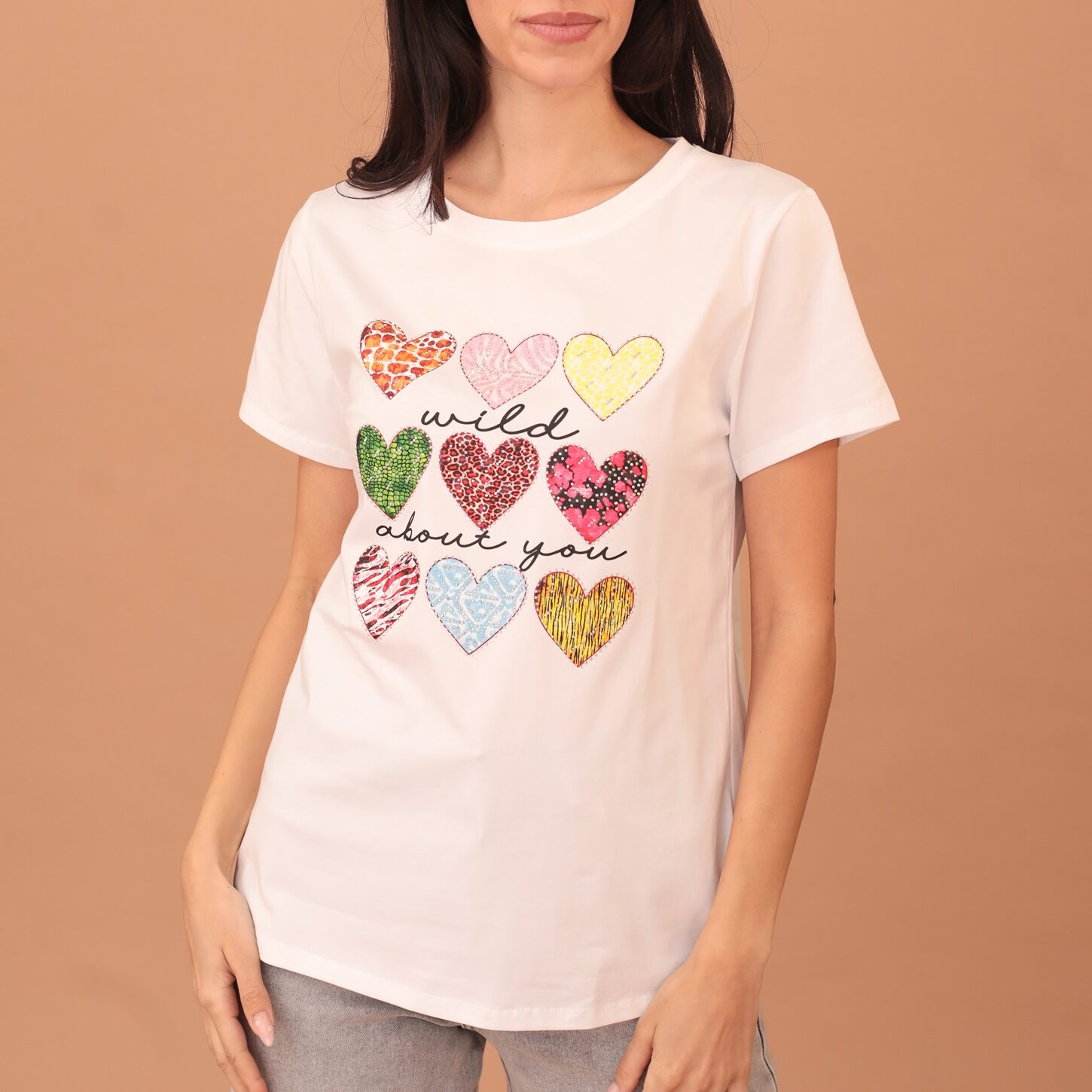 NINE HEARTS EMBELLISHED BLOUSE